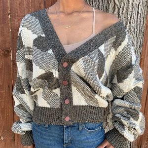 London Fog Patterned Cardigan